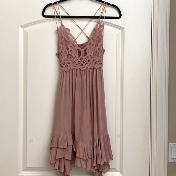 Free People One Adella slip dress Womens Ballet Core Fairy Core Boho S Eyelet - Picture 1 of 10